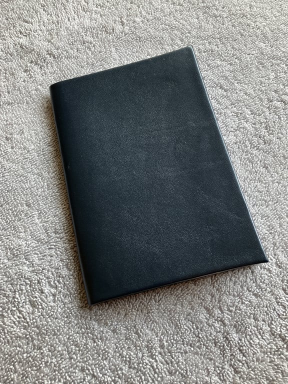 A6: Softcover - Navy Blue coloured Leather bound Notebook - FREE SHIPPING
