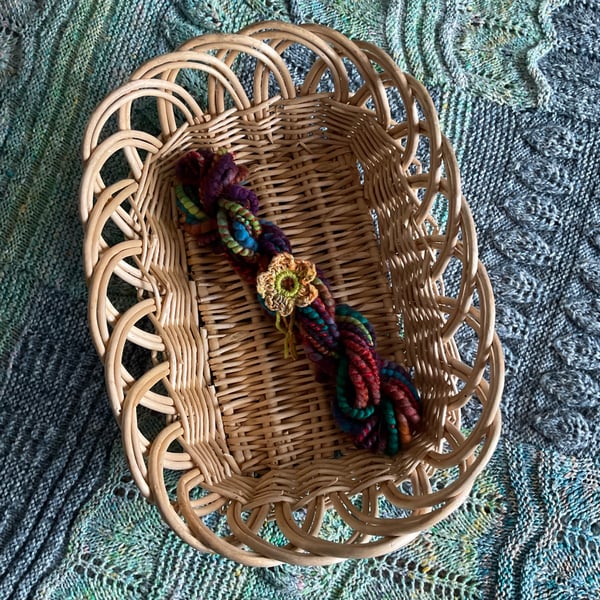 Hand spun art yarn - wool and mohair