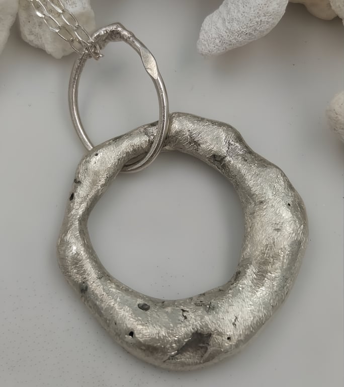 Molten Silver Orbit Necklace