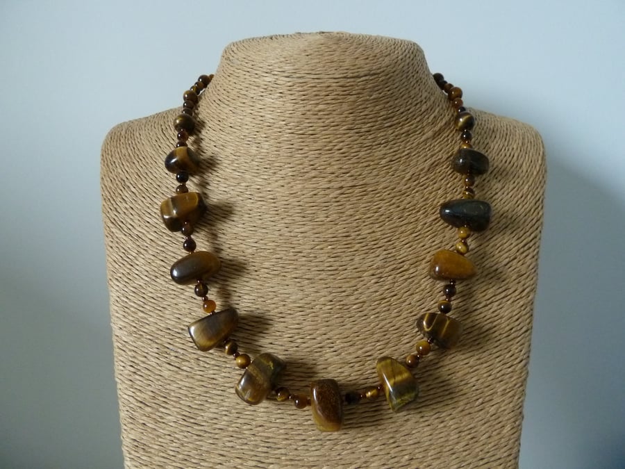 tiger eye gemstone necklace