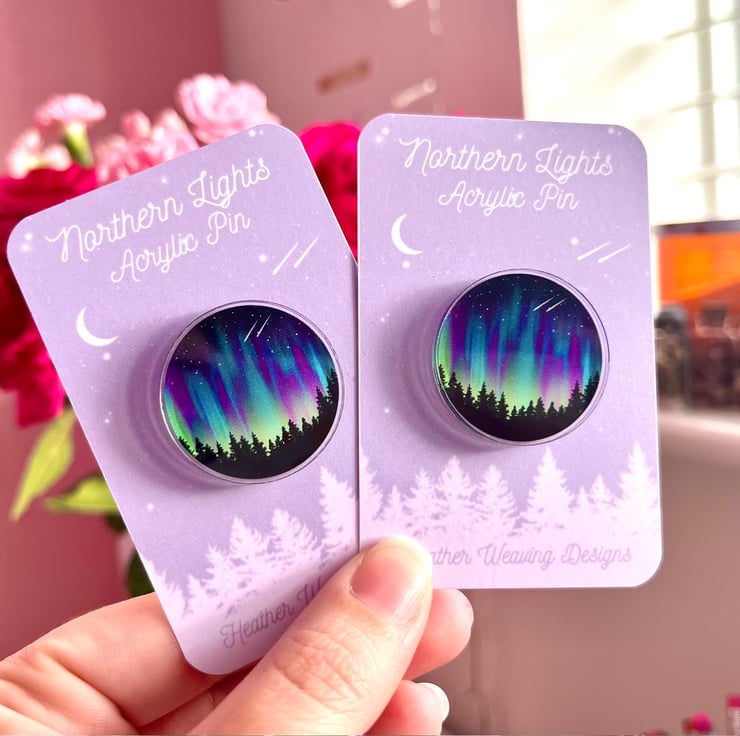 Aurora Borealis Northern Lights Acrylic Pin Folksy
