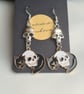 Cat and Skull Charm Earrings - Mixed Metals  - Image 5
