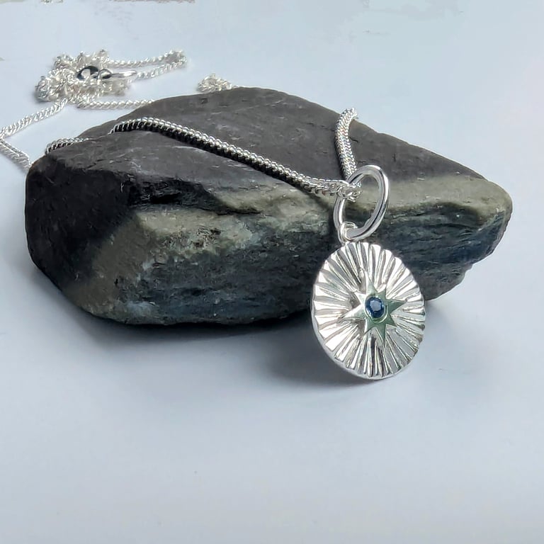 STERLING SILVER Starburst pendant, Handmade Urban Jewellery 
