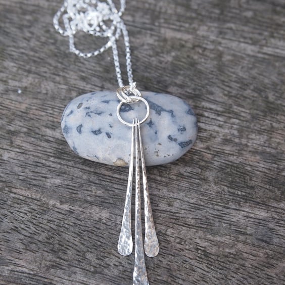 Necklace, silver necklace, forged necklace, handmade silver jewellery