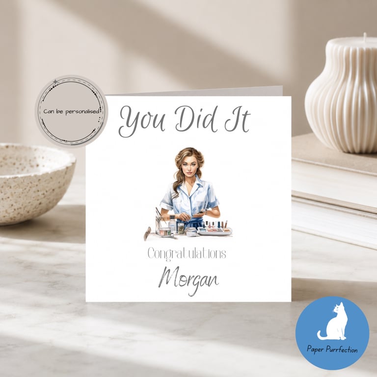 Beautician You Did It Card Congratulations Exam Pass   