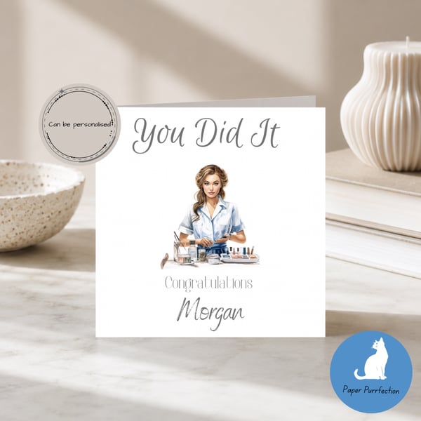 Beautician You Did It Card Congratulations Exam Pass   