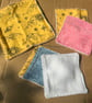 Celestial sun & moon - Reusable cloth wipes - 5 Regular & 1 Large - Bamboo