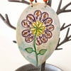 Ceramic flower plaque