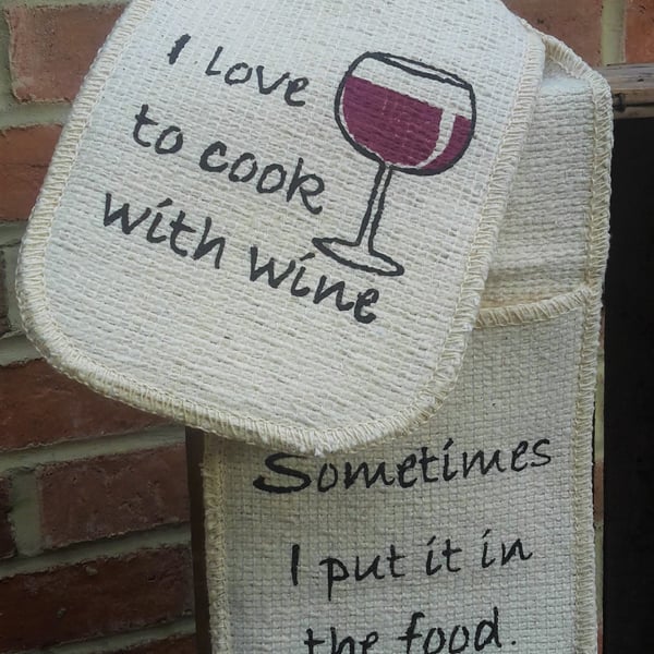 Oven Gloves Cooking with Wine
