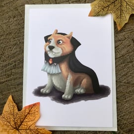 Vampire Corgi Greeting Card