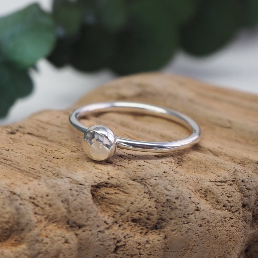 Recycled Silver Pebble Ring, Eco-friendly silver jewellery