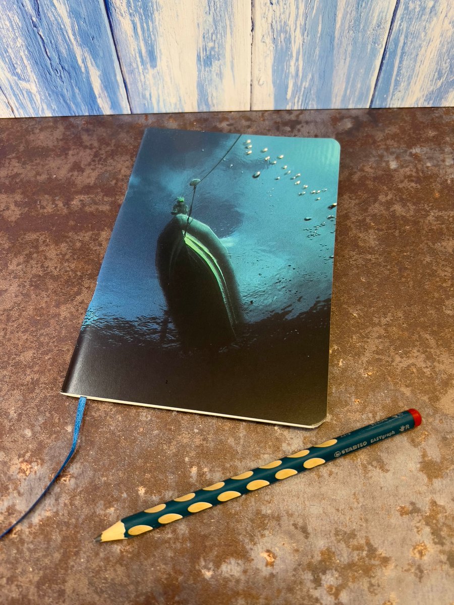 Notebook, Marine themed, A5 (ish), made from up-cycled and recycled materials.