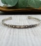 Silver Cuff - Embossed Flower Pattern with Antiqued Finish. Size Medium - Image 4