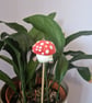 Red attic room  mushroom Fairy home House plant pot ornament - Pot Pal - Image 5
