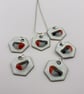 Robin Necklace using enamel and fused glass  - Image 3