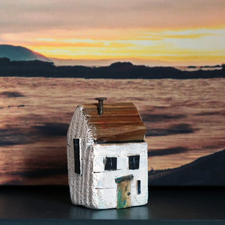 Wonky Driftwood Hoose Shetland Inspired, Driftwood Art from Scotland