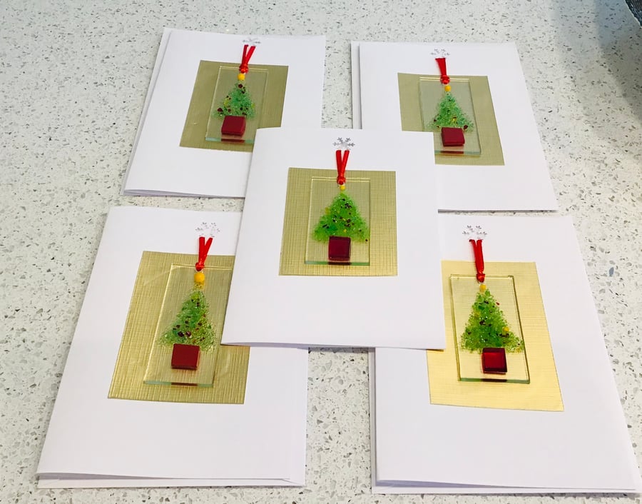 Fused glass keepsake Christmas card