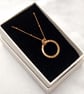 14ct Gold Filled Circle Pendant Necklace, Hammered Textured Gold Pendant