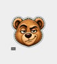 Funny Vinyl Sticker For Adults - Cheeky Sly Bear Face