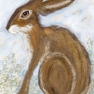 Limited Edition A4  Autumn Hare Print, Hare Art, Giclee hare artwork, Hare Print