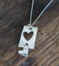 Silver pendant with heart cut out design - Image 3