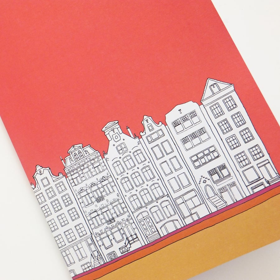 Coral Red Amsterdam Notebook