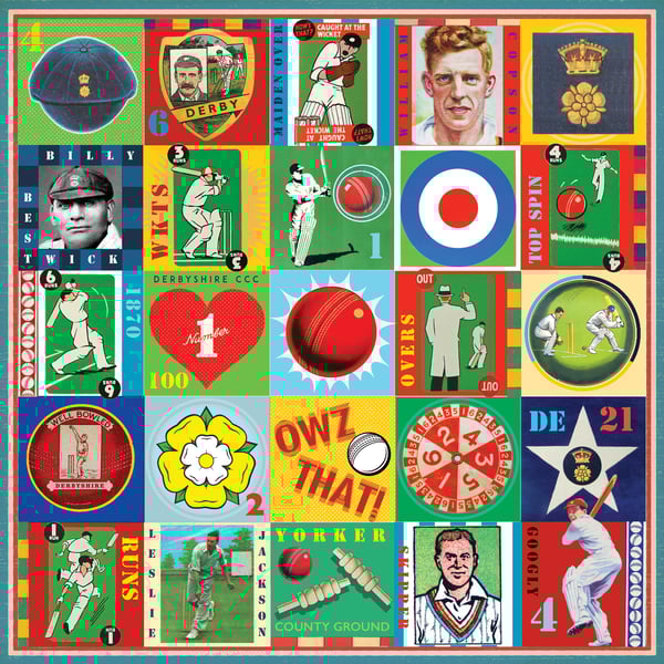 Derbyshire County Cricket Pop Art Print