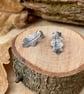 Handmade Silver Oak Leaf Stud Earrings