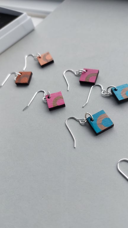Small square dangly earrings