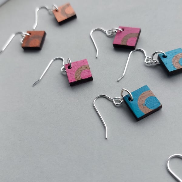 Small square dangly earrings