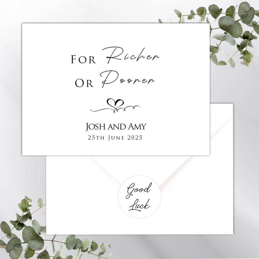 Personalised Lottery Wedding Favour Gift Scratch Card Lottery Lotto Holder 