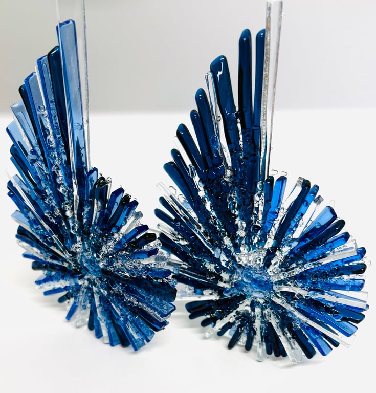 Fused glass ammonite sculpture