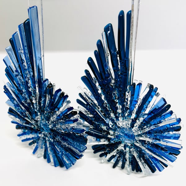 Fused glass ammonite sculpture