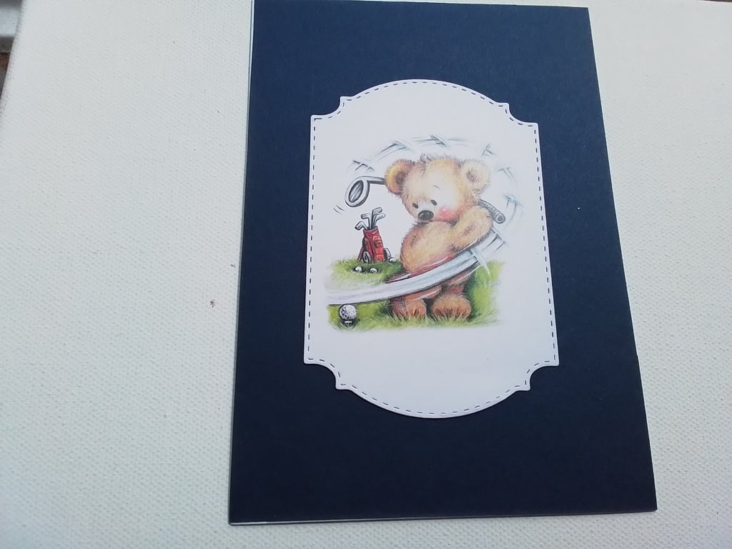 Handmade card and gift tag. Father's day card. Birthday card. Sports. Ref 426 