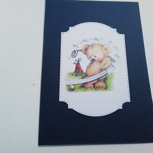 Handmade card and gift tag. Father's day card. Birthday card. Sports. Ref 426 