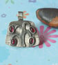 Seconds Sunday - Silver Magic Tree Pendant - Silver And Polished Garnet Stones - Image 1