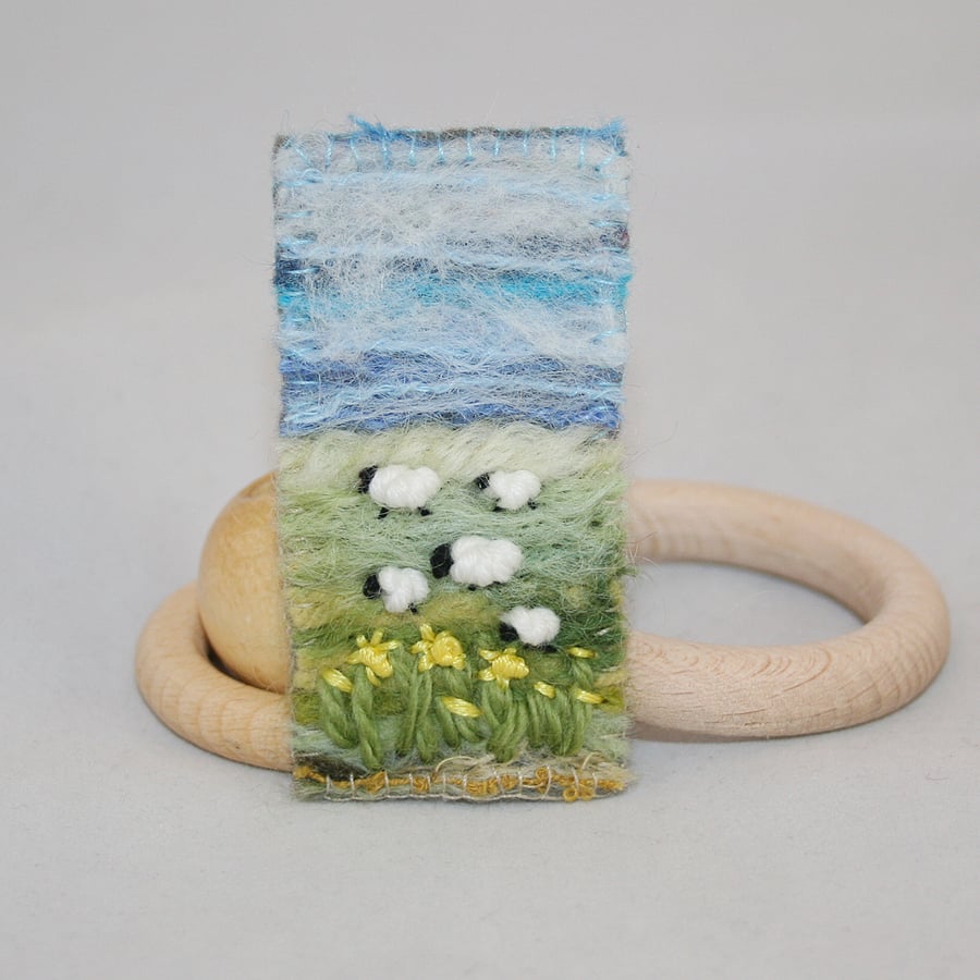 Spring Landscape Embroidered Brooch