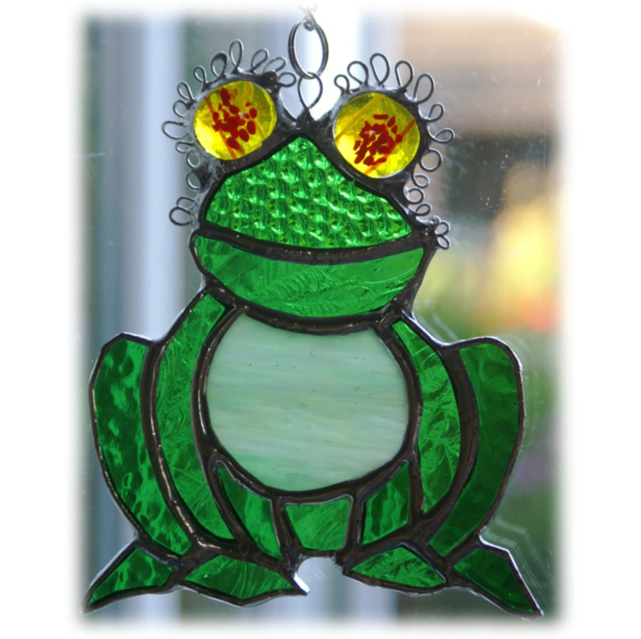 Frog Suncatcher Stained Glass Handmade 032