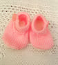 Pink and White Knitted Mary Jane Shoes for a Premature Baby, Baby Gift - Image 3