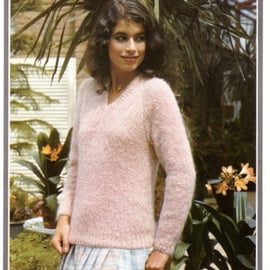 Vintage Knitting Pattern 1676: from Richard Poppleton Mohair Type Sweater