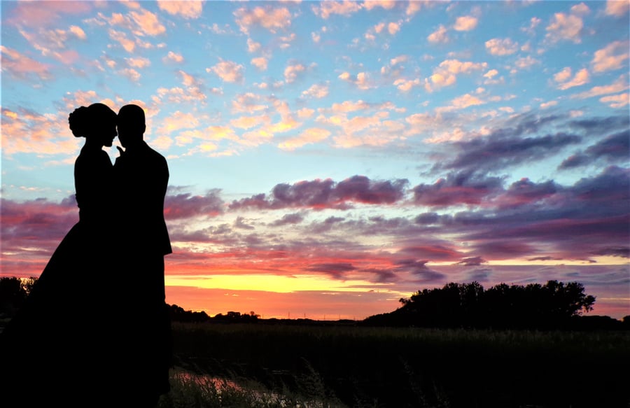 Romantic Couple Card Sunrise A5 