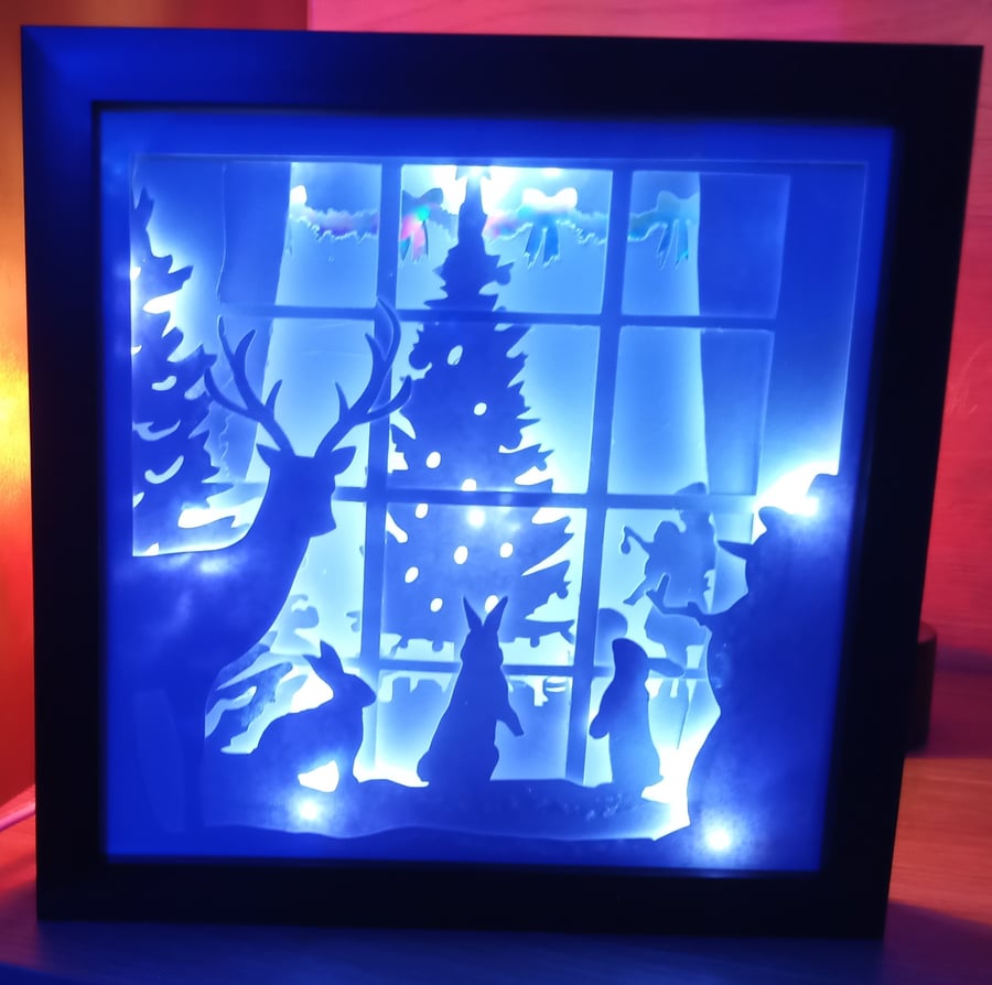 Festive Home Scene, Made to order, Light Box Night Light