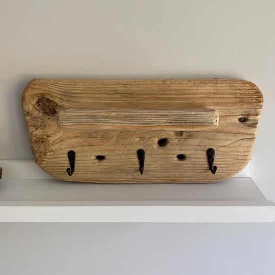 Drift wood key holder and shelf