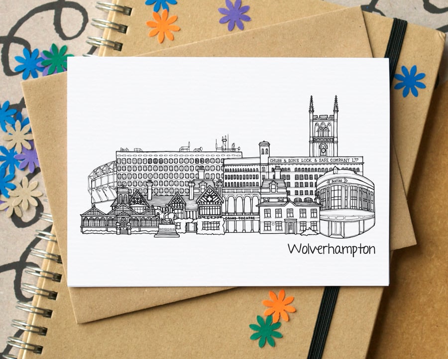 Wolverhampton Skyline Greetings Card