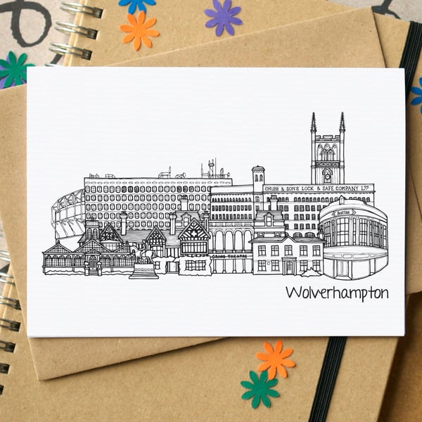 Wolverhampton Skyline Greetings Card