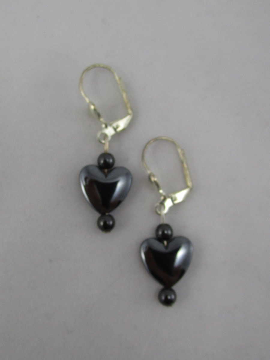 Hematite and Sterling Silver Earrings