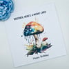 Mushy birthday card for brother can be customised psychedelic watercolour design