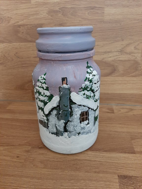 night light cottage in snow kid's night light