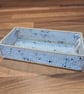 Desk tray for small items - white with blue and brown spot pattern - Image 1