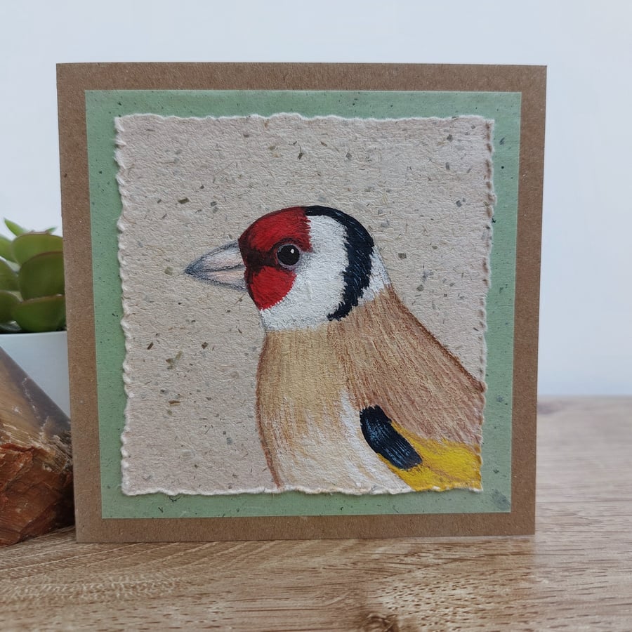 Goldfinch Hand Painted Greetings Card 